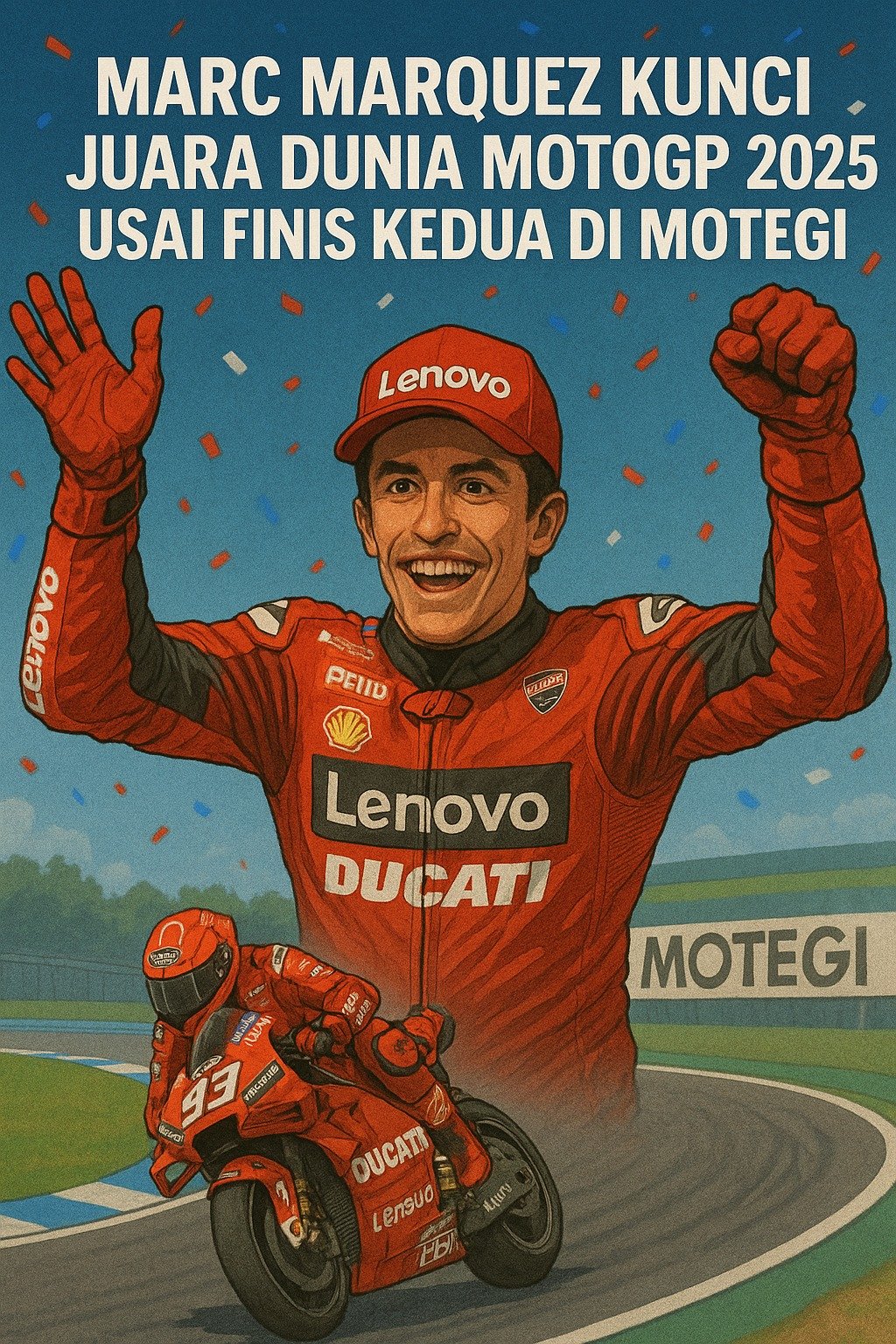 Marc Marquez Kunci Juara Dunia MotoGP 2025 Usai Finis Kedua di Motegi