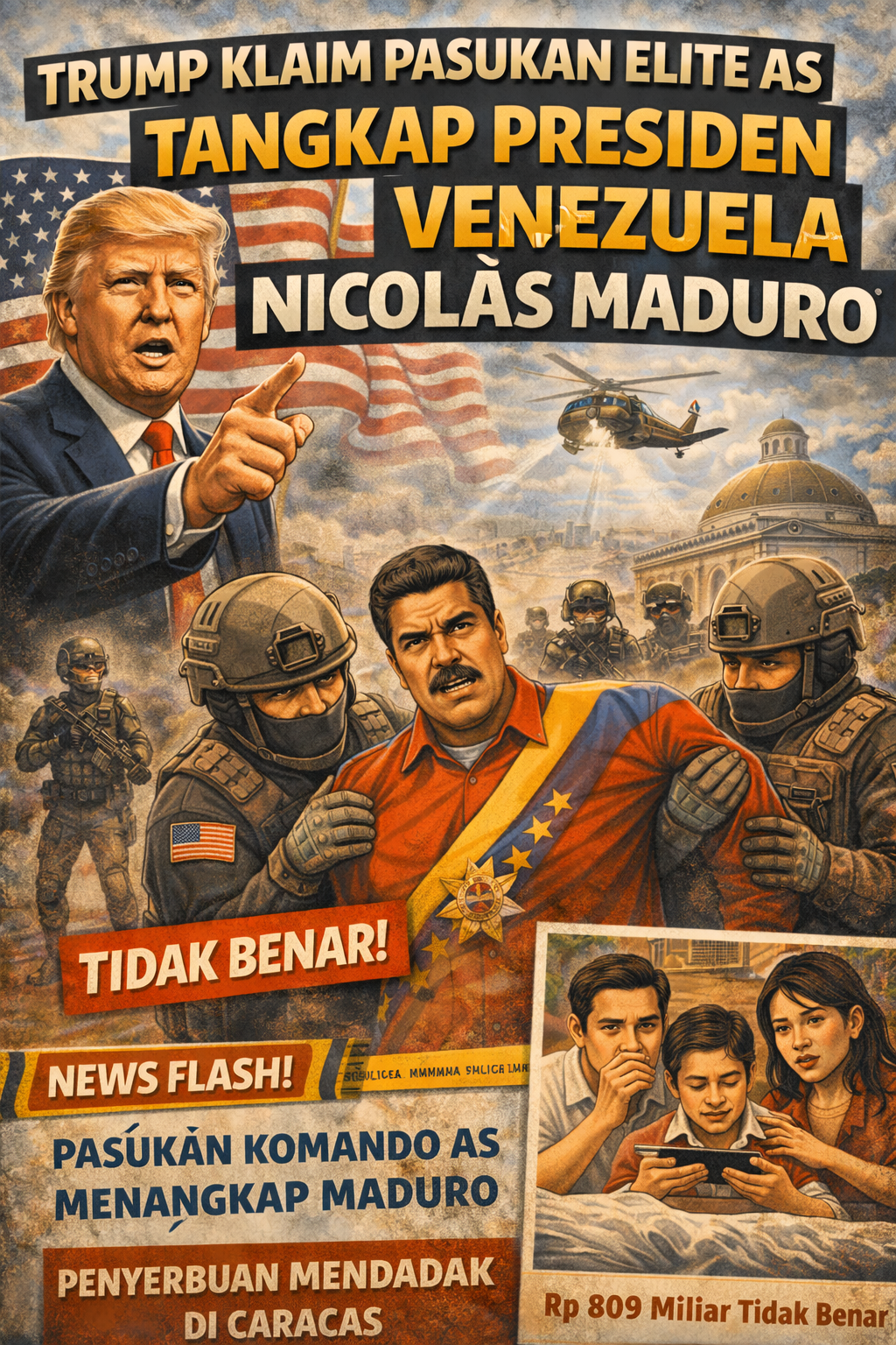 Trump Klaim Pasukan Elite AS Tangkap Presiden Venezuela Nicolas Maduro