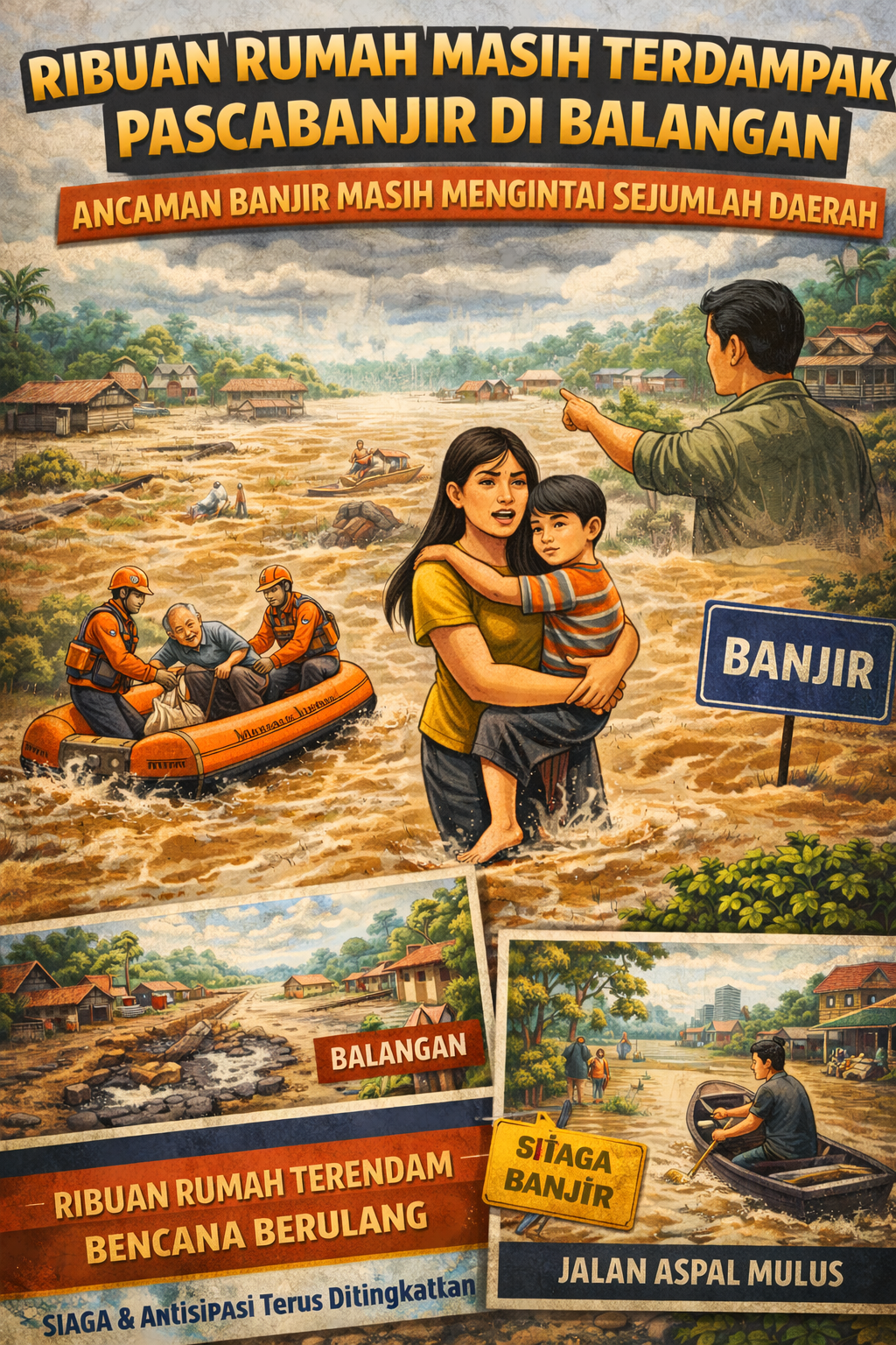 Ribuan Rumah Masih Terdampak Pascabanjir di Balangan, Ancaman Banjir Masih Mengintai Sejumlah Daerah